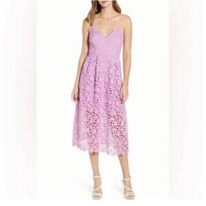ASTR the Label Floral Crochet Lace Anaya Midi Dress Romantic